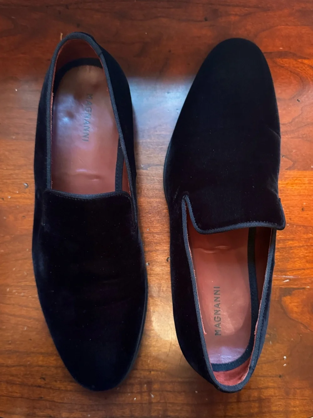 Magnanni Black Velvet Slip-On Loafers